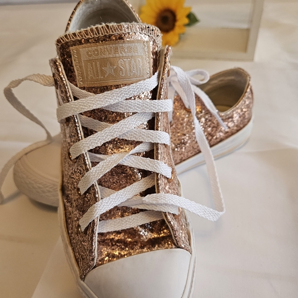 Converse Glitter Chuck Taylor All Star Junior. Dust Pink Glitter Size 2. - Picture 13 of 16